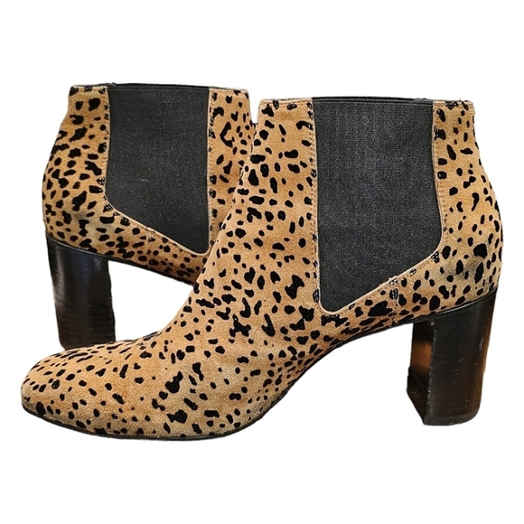 Rag & Bone Boots Alsen Flocked Suede Ankle Chelsea Cheetah Print Size 40 - Picture 7 of 12